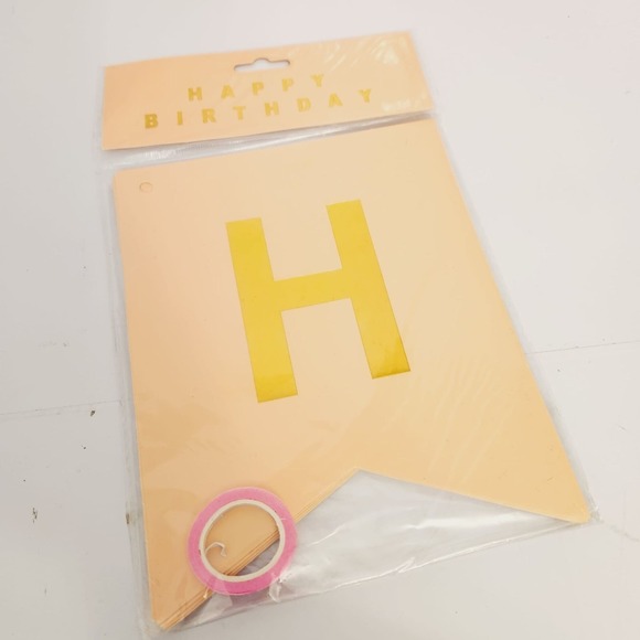 Pink Gold Happy Birthday Banner – Large Backdrop Sign for Party Décor - Picture 3 of 9